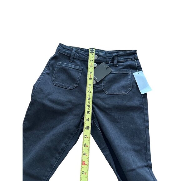 OAT New York Womens Button-Fly High-Rise Black Denim Jeans Size 25 NWT - Picture 4 of 13
